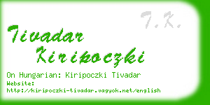 tivadar kiripoczki business card